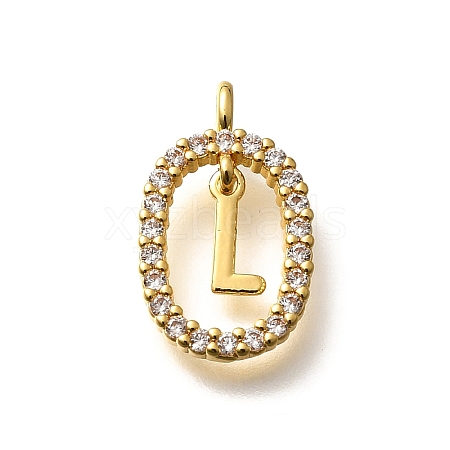 Brass Micro Pave Cubic Zirconia Pendants ZIRC-P123-01G-L01-1