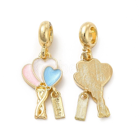 Rack Plating Alloy Colorful Enamel European Dangle Charms PALLOY-P289-04G-1