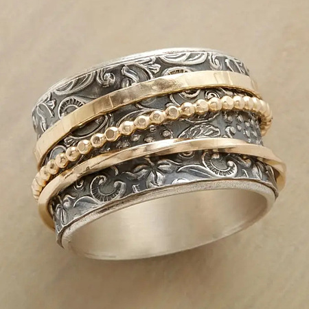 Retro Alloy Rotating Finger Rings FS-WG1AD62-04-1