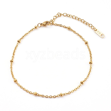 304 Stainless Steel Satellite Chain Anklets AJEW-AN00393-1