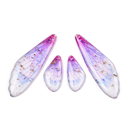 Transparent Resin Wing Earrings Pendants FIND-TAC0006-60D-1
