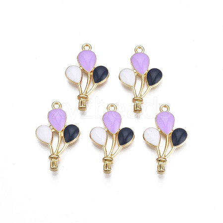 Rack Plating Alloy Enamel Pendants ENAM-N055-089B-1