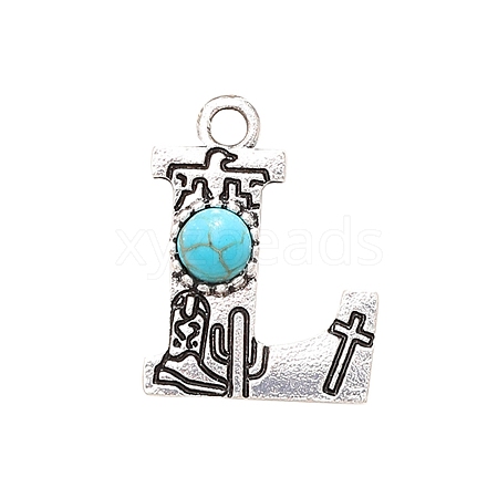 Synthetic Turquoise Pendants PW-WG43221-12-1