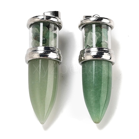 Natural Green Aventurine Pointed Big Pendants G-B077-02P-06-1