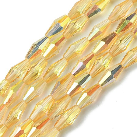 Transparent Electroplate Glass Beads Strands GLAA-K064-05A-HP01-1