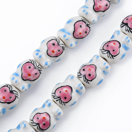 Handmade Porcelain Bead Strands PORC-N007-14F-1