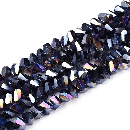 Electroplate Transparent Glass Beads Strands GLAA-N021-4mm-30-1