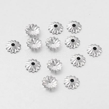 Tarnish Resistant Multi-Petal 316 Surgical Stainless Steel Flower Bead Caps STAS-M257-05-1