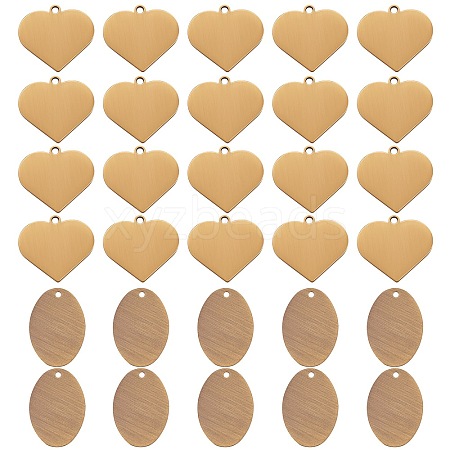 30Pcs 2 Style Brass Pendants KK-SZ0001-34AB-1