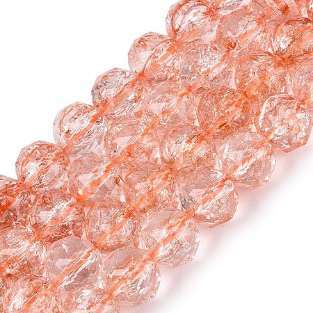 Crackle Transparent Glass Beads Strands GLAA-N063-10mm-11-1