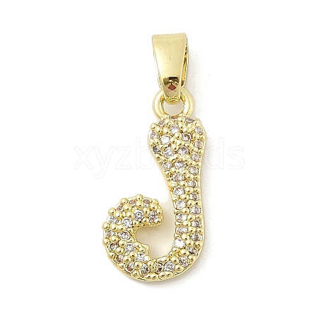 Brass Micro Pave Cubic Zirconia Pendants ZIRC-C012-01G-10-1