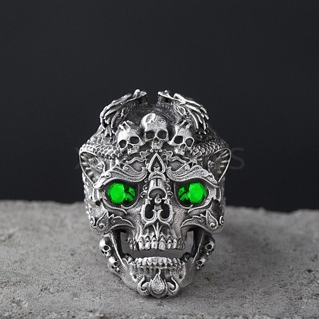 Alloy Rhinestone Adjustable Statement Cuff Open Rings for Men FS-WG8D7BC-04-1