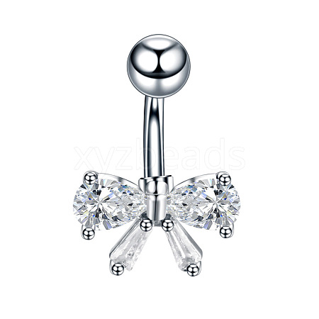 Clear Cubic Zirconia Belly Button Rings WG9960A-30-1