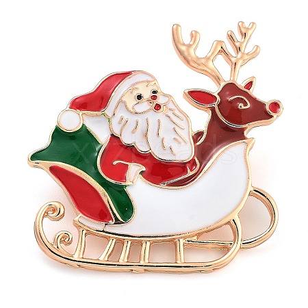 Christmas Theme Alloy Enamel Brooches JEWB-S022-03H-1