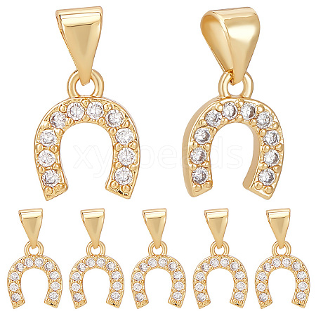 Beebeecraft 10PCS Brass Micro Pave Cubic Zirconia Charms ZIRC-BBC0002-54-1