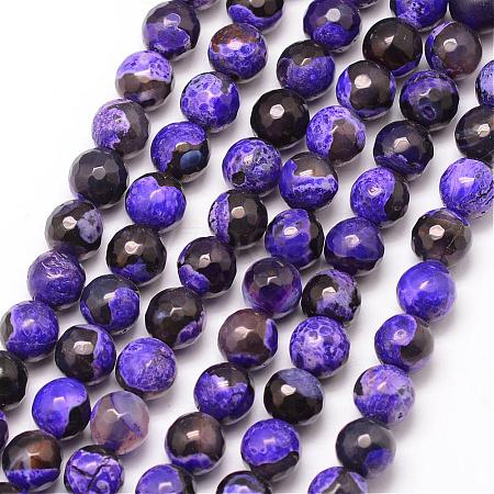 Natural Fire Crackle Agate Bead Strands G-K166-06F-8mm-01-1