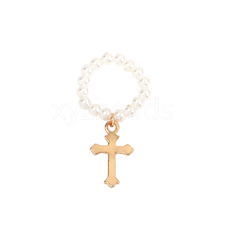 Plastic Imitation Pearl & Alloy Finger Rings FS-WG241E1-16-1