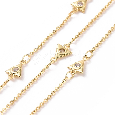 Clear Cubic Zirconia Triangle Link Chains CHC-G016-05G-1