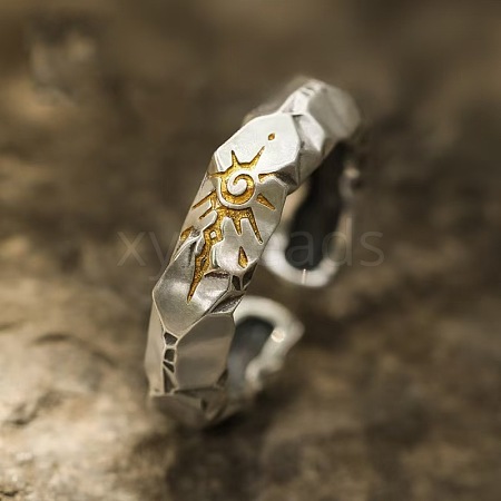 Sun Pattern Zinc Alloy Cuff Rings for Men FS-WGCAFD8-02-1