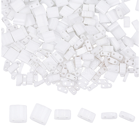 300Pcs 3 Styles 2-Hole Opaque Glass Seed Beads SEED-HY0001-36A-1