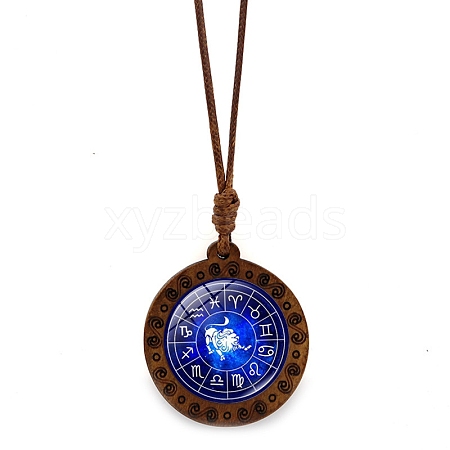 Wooden Glass Pendant Necklace PW-WGCA862-07-1