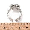 Woven Bezel 304 Stainless Steel Cuff Ring Components SA-CBAD8FA-01P-04-3