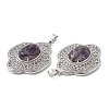 Natural Amethyst Pendants G-P492-01P-07-3