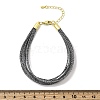 Polyester Metallic Braided Multi-strand Cord Bracelet for Bracelet Making BJEW-H642-02G-03-5