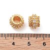 Brass Micro Pave Clear Cubic Zirconia European Beads KK-S394-03A-3
