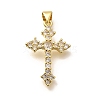 Rack Plating Brass Micro Pave Cubic Zirconia Pendants KK-L226-005G-02-1