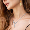8Pcs 2 Colors Rack Plating Brass Micro Pave Clear Cubic Zirconia Pendants KK-BC0015-84-5