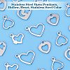 150Pcs 5 Style 304 Stainless Steel Open Pendants STAS-UN0030-54-4
