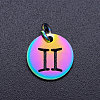 Rainbow Color Ion Plating(IP) 201 Stainless Steel Charms STAS-Q201-JN166-3-1