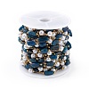 Natural Lapis Lazuli Nugget & Glass Imitation Pearl Beaded Chain CHS-C006-02E-3