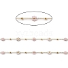 Glass & ABS Plastic Pearl Beaded Flower Link Chains CHS-G028-12G-2