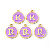 Golden Plated Alloy Enamel Charms ENAM-S118-10R-2