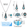 Synthetic Turquoise Pendant Necklace & Bracelet & Earrings Set SJEW-FI0001-15-2