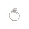 Non-Tarnish 304 Stainless Steel Snake Wide Open Cuff Ring for Women RJEW-S405-160P-2