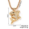 Brass Crystal Rhinestone Pendant Box Chain Necklaces IZ4949-1-2