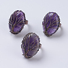 Natural & Synthetic Mixed Stone Adjustable Finger Ring RJEW-E436-03-2