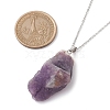 Rough Raw Amethyst Pendant Necklaces NJEW-JN04637-01-3