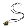 Glass Pendant Necklace for Men Women NJEW-D295-02-3