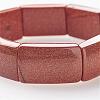 Goldstone Beaded Stretch Bracelets BJEW-G504-05-3