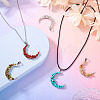 10Pcs Moon Alloy Natural & Synthetic Gemstone Pendants PALLOY-TAC0147-8