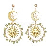 Vintage Natural Peridot Ear Studs EJEW-JE05807-01-1