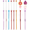 6Pcs 5 Colors DIY Alloy Beadable Crochet Hooks AJEW-TA0003-51-1