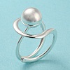 Round Ball Rack Plating Brass Wire Wrap Finger Rings RJEW-Q786-01S-2