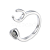 Brass Open Cuff Ring Cadmium Free & Nickel Free & Lead Free RJEW-N039-04P-3