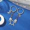 2Pcs 304 Stainless Steel  Keychains KEYC-JKC01165-2