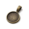 Flat Round Alloy Pendant Cabochon Settings PALLOY-N0088-27AB-NF-2